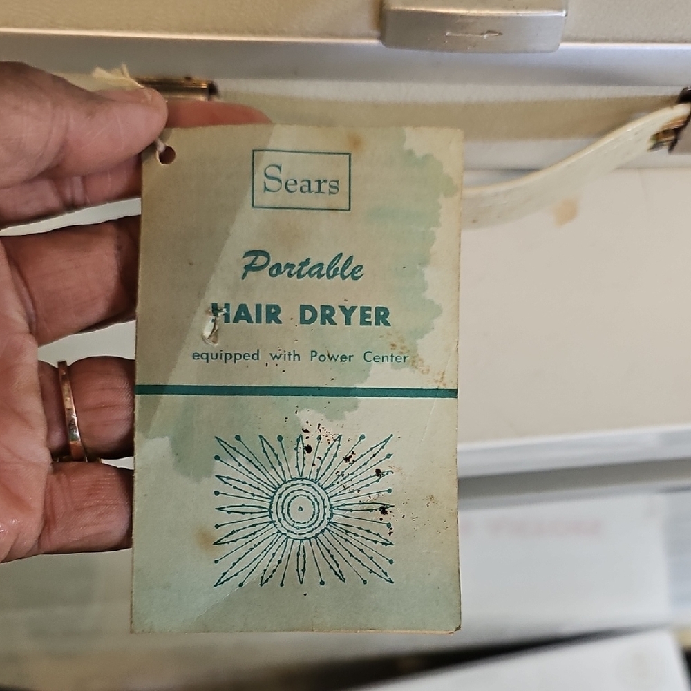 Sears Portable Hair Dryer - Cream and Green